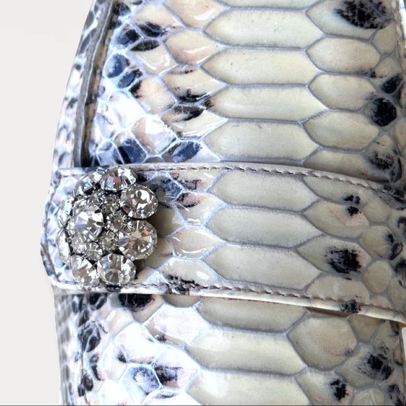 GANNI Women Crystal Embellish Snakeskin Leather Slingback Loafers (US7 /EUR37). - Picture 3 of 7